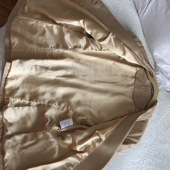 Leather Blazer🧥 Tan Cream jacket single button L coat blazer vintage retro 90’a - Picture 8 of 8